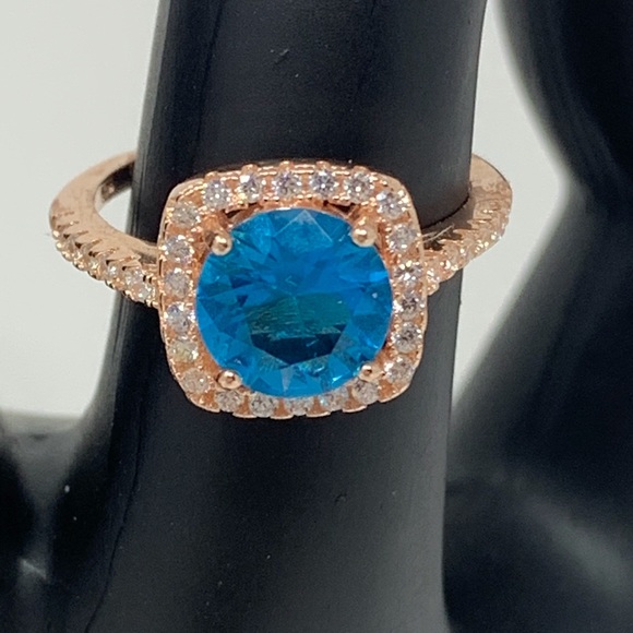 Savvy Cie Jewelry - Savvy Cie Rose Gold Vermeil Topaz Ring